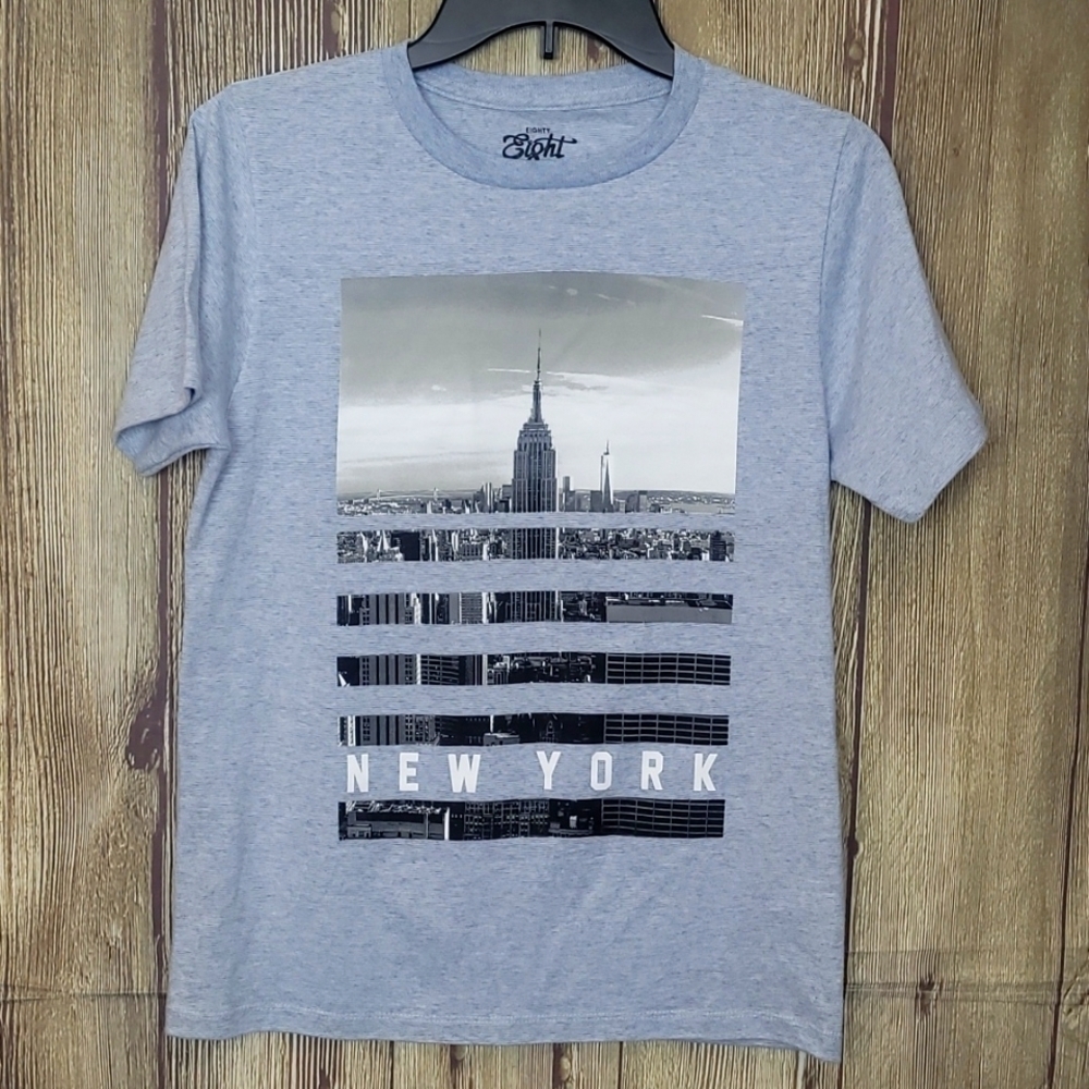 Boys New York TShirt Eighty Eight Top Sz 10/12 Gray